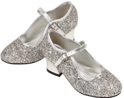 Prinsessen Schoenen Zilver Glitter Frozen + Gratis Armbandje