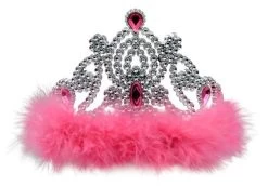 Splendid Kroontje Zilver Veren Roze