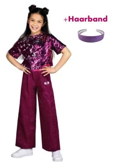 NIEUW K3 Verkleedpak Glitter + Haarband Kado!