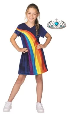K3 Jurkje Regenboog Blauw + Kroontje -Kindermaskerade Winkel b80ef4c6b270d7c8d8ab117648ae8ee751c2b191